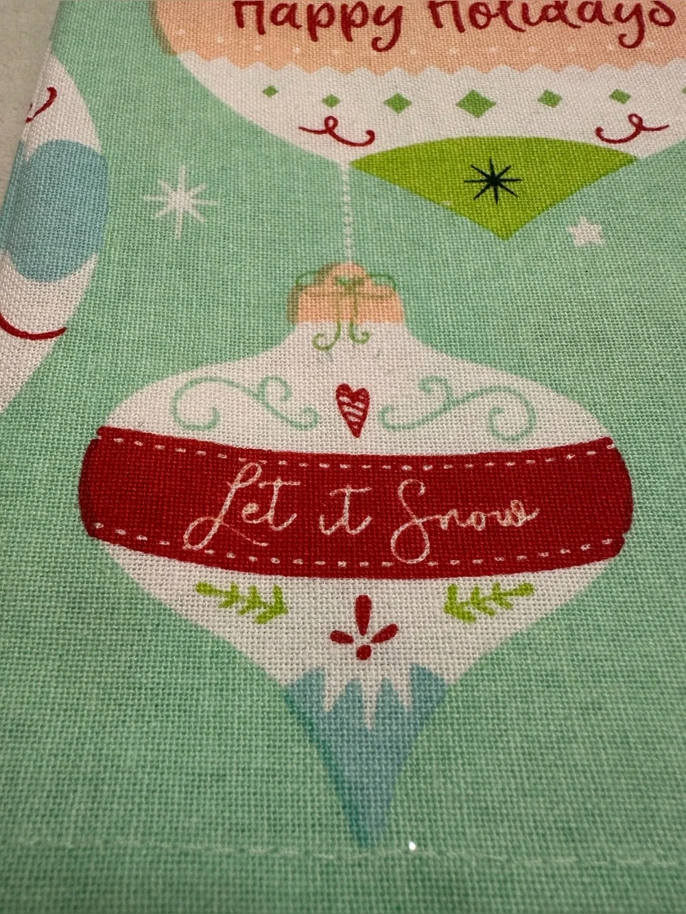 2-Piece Set. Happy Holidays Ornament Kitchen Towel - DII